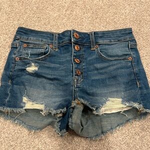 American Eagle Super Stretch Short Shorts, dark wash denim, size 2